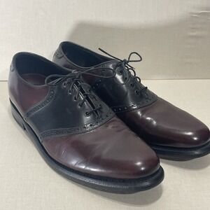Florsheim Men's 10 Oxblood Black Leather Oxford Dress Shoes Lace Up